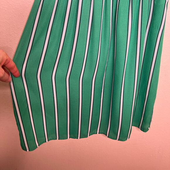 Monteau Green and White Stripe Summer Dress Small - Picture 9 of 12